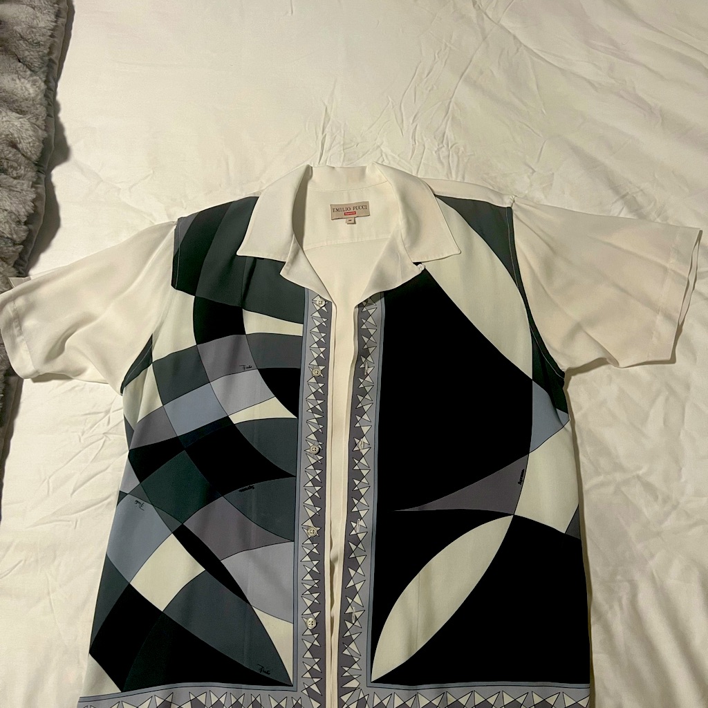 Supreme L Black And White Dress Shirt